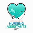Nursing Assistants day is observed every year in June, The main role of a CNA is to provide basic care to patients and help them with daily activities. vector illustration.