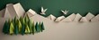ecologic landscape origami background