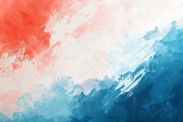 Poster - Abstract red white blue painting background.	