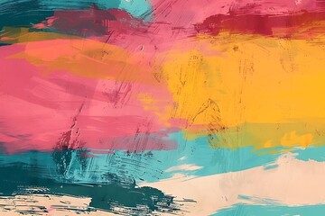 Canvas Print - Abstract retro summer painting background.	