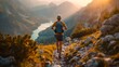© Piyaphorn - Fit elderly runner ascending steep inclines with determination, defying stereotypes and embracing the joy of trail running.