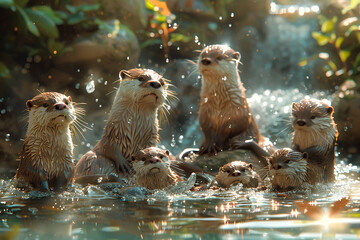 Sticker - prairie dog in the water