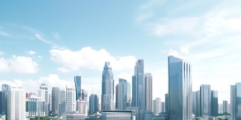 Wall Mural - a city skyline with a clear blue sky