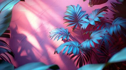 Wall Mural - Bioluminescent plants, glowing leaves, futuristic botanical garden, urban oasis.