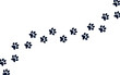 © Manon - Impressions de pattes de chiens ou de chats - Animal de compagnie - Traces, silhouettes noires de pattes - Animal domestique qui marche - Bannière minimaliste - Empreintes - Félin ou canin