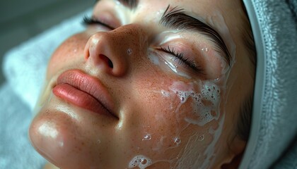 Canvas Print - Beauty treatment of face skin with ozone facial steamer 