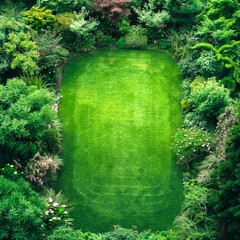 Wall Mural - Aerial View of a Lush Green Garden. Generative ai