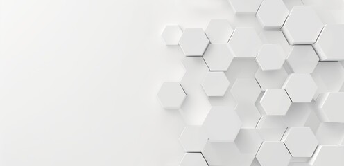 White background with a pattern of hexagons all different sizes and are arranged in a way that creates a sense of depth and texture -02