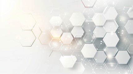 White background with a pattern of hexagons all different sizes and are arranged in a way that creates a sense of depth and texture -04