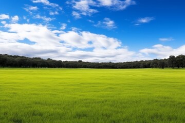 Poster - green grass field landscape.