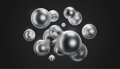 Wall Mural - Vector 3d gold liquid blobs.