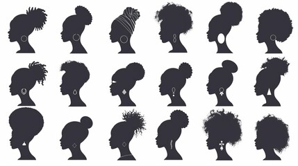 Wall Mural - Celebrate Women's Empowerment: Vector Silhouettes of Strong Women for International Women's Day, Feminism Symbol Illustrations on White Background