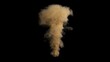 3D animation of a swirling smoke trail on black background. Realistic Tornado animation. A natural storm scene on an isolated black background