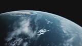 Fototapeta  - 4K Beautiful Sunrise over Earth. Realistic earth with night lights from space. High quality 3d animation.