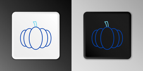 Poster - Line Pumpkin icon isolated on grey background. Happy Halloween party. Colorful outline concept. Vector