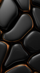 Wall Mural - a black and orange abstract design with a lot of texture. the design is made up of many small black 