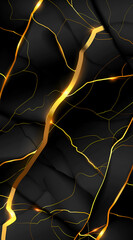 Wall Mural - a black and gold patterned wall with a gold line running through it. the gold line is the only thing