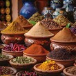 Assorted spices in colorful bowls, perfect for food and cooking concepts