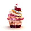 a delicious cupcake isolated on white background
