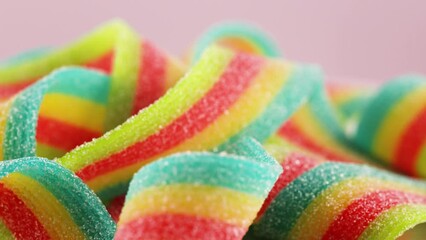 Sticker - colored jelly candy strips in sugar sprinkles.