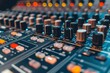 Close-Up of Professional Audio Mixing Console	