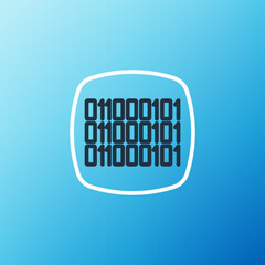 Wall Mural - line binary code icon isolated on blue background. colorful outline concept. vector