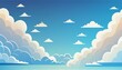 a wallpaper depicting a bright sky blue background dotted with fluffy, realistic white clouds