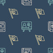 Set line News, Peace and on seamless pattern. Vector