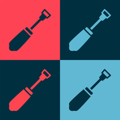 Sticker - Pop art Screwdriver icon isolated on color background. Service tool symbol. Vector