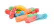 Colorful jelly candies on white background