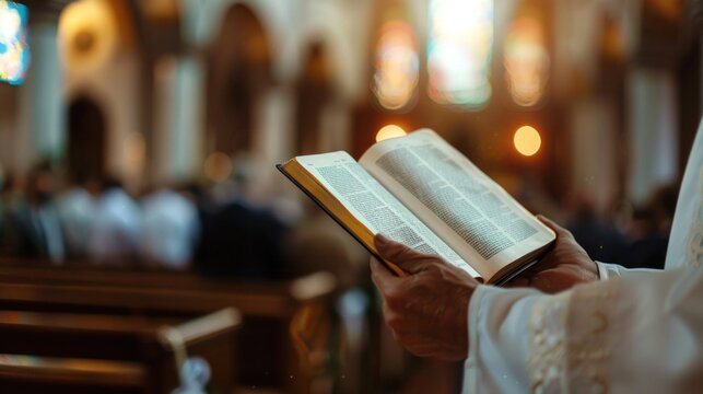 Open the book and read from the holy scriptures. Monks give advice, faith, and hope to the people.