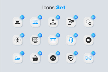 Poster - Set Video chat conference, and icon. Vector