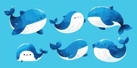 Wall Mural - whale clipart vector for graphic resources