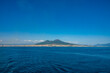 Cruising in the gulf of Naples (Napoli), Campania, Italy, with a clear view of the iconic and historic volcano Mount Vesuvius