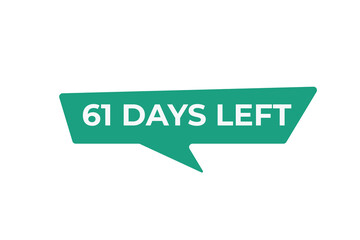 61 days to go countdown template. 61 day Countdown left days banner design. 61  Days left countdown timer