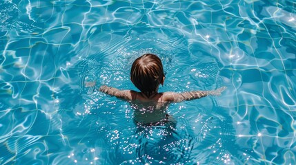 Wall Mural - person swimming in pool