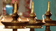 Special divine oil lamp arrangement for auspicious ceremonies in Kerala, India	