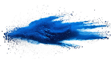 blue chalk and dust flying, effect explode isolated on transparent background. png