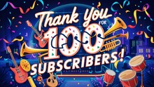 Thank You For 100 Subscriber Illustration