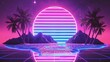 A miami vice theme banner with soft neon pink, teal and black gradient colors, in the style of 80s. retro --chaos 50 --ar 16:9 --style raw --stylize 50 Job ID: 949f8973-489a-4015-b875-d8ebb130d402