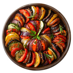 Wall Mural - Ratatouille Food Dish top view isolated on a transparent background