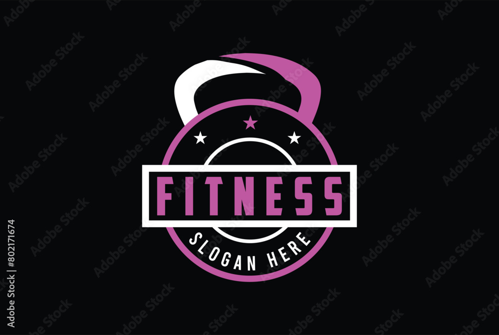 Fitness Gym Barbell Dumbbell kettlebell logo design Icon Vector Stock ...