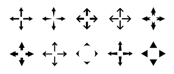 Wall Mural - arrow vector icon with different four dirrections. arrows indicating up, down, right and left. arrow