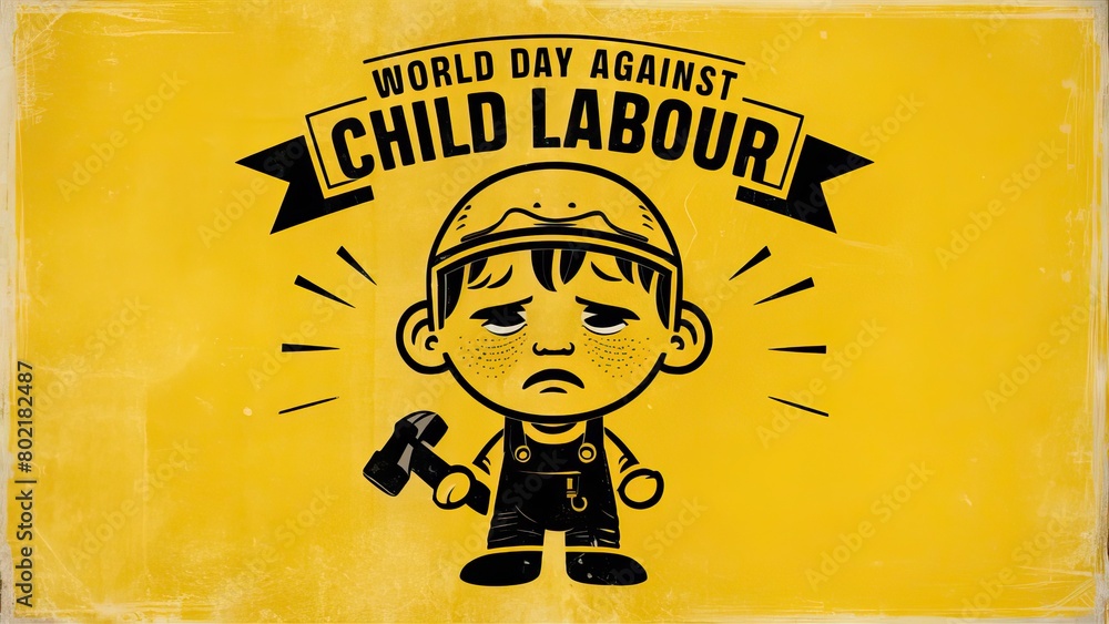 Illustration Stock World day against child labour, Child labour post ...