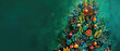 Abstract colorful background. Abstraction, Christmas tree with decorations. Christmas holidays. Christmas theme.
