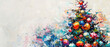 Colorful background. Abstraction, Christmas tree with decorations. Christmas holidays. Christmas theme.