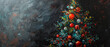 Abstraction, Christmas tree with decorations. Christmas holidays. Christmas theme.
