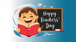 © Art & Stock - Teacher's Day, Poster, Teacher's Day Poster, Vector, Teacher's Day Vector, Happy Teacher's Day, Post, Teacher's Day Social Media Post. Card. Teacher's Day Typography, School Concept Teacher's Day,