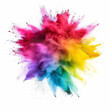 © connel_design - Explosive burst of colored powder on white background.