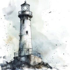 Wall Mural - lighthouse on the coast